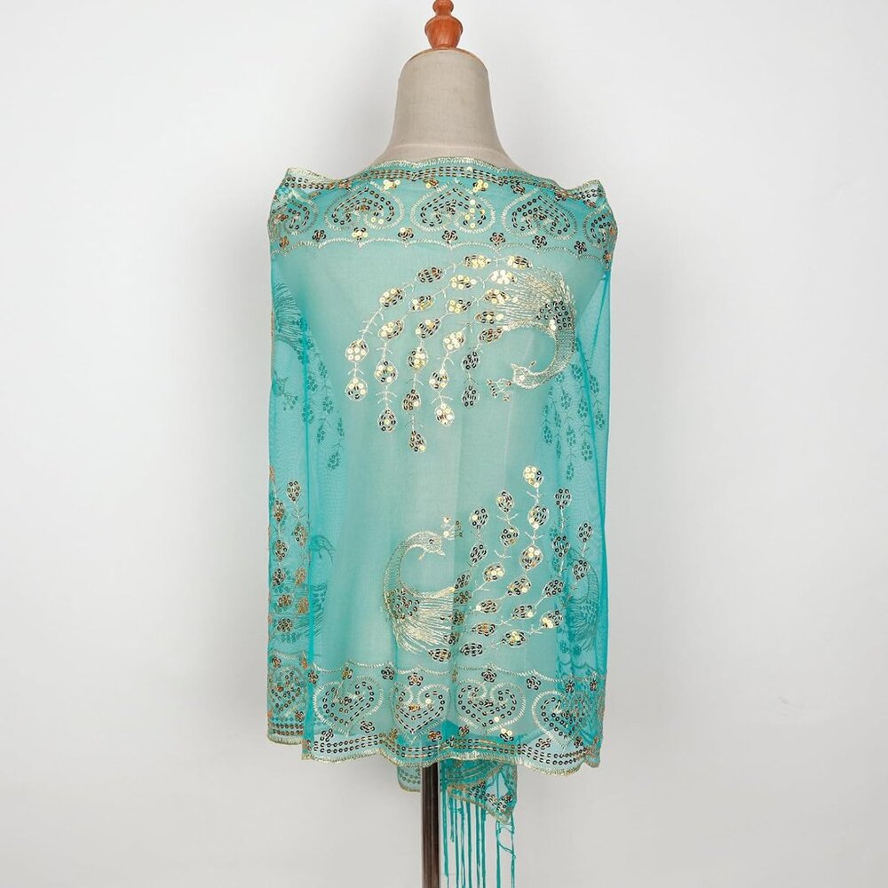 Women's Glittering 1920s Scarf Mesh Sequin Weddin… - image 2